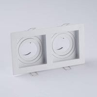 Searchlight Grid Two recessed light, 2-bulb, white, 18.5x10 cm, aluminium, GU10