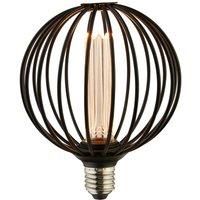 Searchlight LED bulb Globe, black, E27, 3.5 W, 1,800K, dimmable