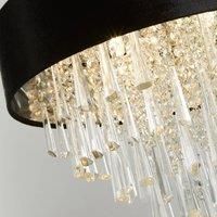 Searchlight 50818-5BK Glamour 5 Light, Chrome, Black & Clear K5 Crystal Glass