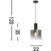 Searchlight 88910-1BK Sweden Light, matt black, smoked glass