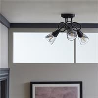 Argos Home Curico Metal 3 Light Flush Ceiling Light - Black