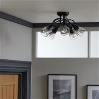 Argos Home Curico Metal 5 Light Flush Ceiling Light- Black