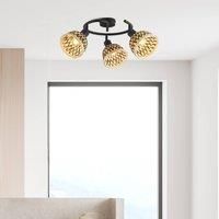 Searchlight Lance ceiling light, 3-bulb, bamboo