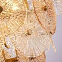 Searchlight 88210-9BZ Wagon Wheel 9 Light, bronze, clear & amber glass