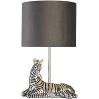 Searchlight Zebra table lamp, black/silver, synthetic resin, 26 cm, E27