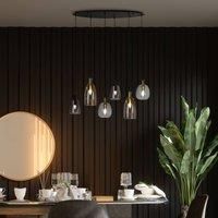 Searchlight 36463-6BK Divine 6 Light, matt black & brass