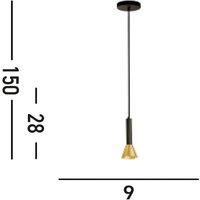 Ceiling Light Black Signal 1 & Gold Searchlight 13611-1BGO