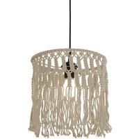 Searchlight Bahama pendant light, white, rope, 31.5 cm, E27