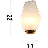 Searchlight Rocky wall light, 1-bulb, brass-coloured, steel, glass, IP44