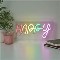 Searchlight Happy Neon Effect LED Novelty Light - Multi