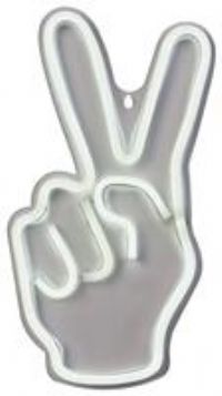 Searchlight Neon Effect Peace Sign Wall Light - White