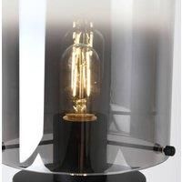 Searchlight Sweden table lamp, black/smoke grey, steel, glass, E27