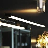 Searchlight Kos LED mirror light, width 40 cm, black aluminium IP44