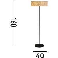 Searchlight Isla floor lamp, 40 cm, brown, beige, bamboo, steel