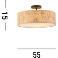 Searchlight Isla ceiling light, 55 cm, brown, beige, bamboo, steel