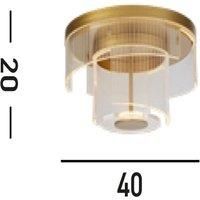 Searchlight LED ceiling light Deco, gold-coloured, steel, acrylic