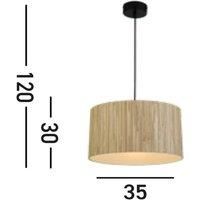 Searchlight Meadow pendant light, brown, black, natural fibre, steel