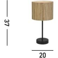 Searchlight Meadow table lamp, brown, black, natural fibre, steel