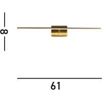 Searchlight Amalfi LED bathroom wall lamp, brass colour, width 61 cm, steel