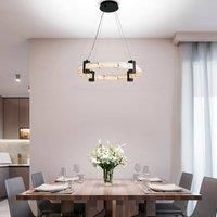 Searchlight Moonbeam LED pendant light, ring, black, white, metal