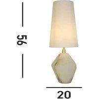 Searchlight Apex table lamp, white/white, height 55.5 cm, textile/resin