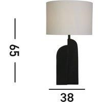 Searchlight Perth table lamp, white/black Height 65 cm textile/resin