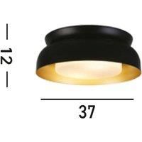 Searchlight Kendal ceiling light, black/gold, steel, glass