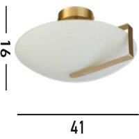 Searchlight Sundial ceiling light, gold/opal white, steel, glass, E27