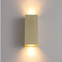 Searchlight London Square wall lamp, gold-coloured, height 15 cm, 2-bulb.