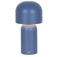 Searchlight Niko LED rechargeable table lamp, blue, height 26 cm, metal, dimmer