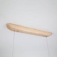Searchlight Kenzie LED hanging light, length 60 cm, light brown, wood, CCT