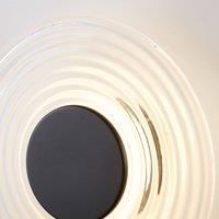 Searchlight Cleo LED wall lamp, transparent/matt black, 30 cm, glass