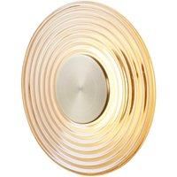Searchlight Cleo LED wall lamp, amber/brass colour, 30 cm, glass