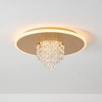 Searchlight Deluge LED ceiling light, gold-coloured, 32 cm, metal/acrylic