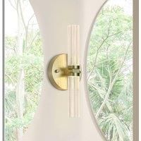 Searchlight Aberdeen LED bathroom wall lamp, height 34 cm, brass-coloured, 2-bulb.