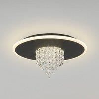 Searchlight Deluge LED ceiling light, black, 32 cm, metal/acrylic