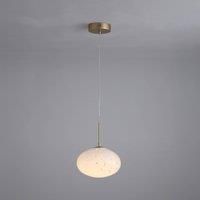 Searchlight Confetti LED hanging light, 25 cm, gold/white, glass