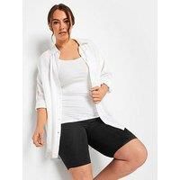 Yours Women's Black Tummy Control Soft Touch Legging Shorts Plus Size Curve