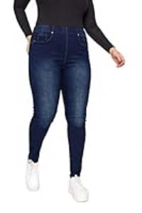 Yours for Good Curve Indigo Blue Pull On Bum Shaper Stretch Lola Jeggings - Women/'s