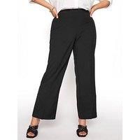 Yours Curve Plus Size  Elasticated Stretch Straight Leg Trousers - PETITE