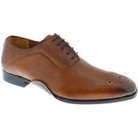 Mens Textured Leather Formal Oxford Shoe Tan Brown HX London Hillingdon