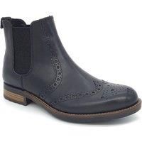 HX London Men's Albert Brogue Leather Chelsea Boots in Black | Size: 8