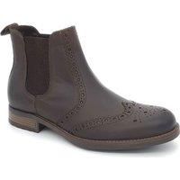 Leather Chelsea Mens Brogue Boots Pull On HX London Albert Brown