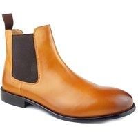 Frank James Windsor Leather Sole Pull On Chelsea Mens Ankle Boots Tan Brown