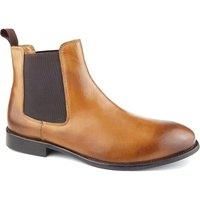 Frank James Windsor Leather Sole Pull On Chelsea Mens Ankle Boots Cognac Brown