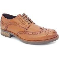 Leather Brogue Lace Up Mens Shoes Formal Cleated HX London Wandsworth Tan Brown