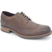 Leather Brogue Lace Up Mens Shoes Formal Cleated HX London Wandsworth Brown