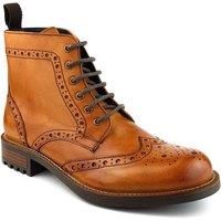 Frank James Camden Real Leather Lace Up Brogue Mens Boots Tan