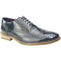 Frank James Newman Hi Shine Leather Mens Lace Wingtip Brogues Navy Shine