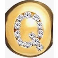 Lovelinks Gold Plated Silver Clear Cubic Zirconia Q Bead